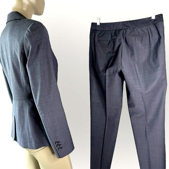 Classiques Entier Wool Blend 2 Piece Suit Set Blazer Jacket Size 6 Pants 8 Gray - Picture 4 of 12